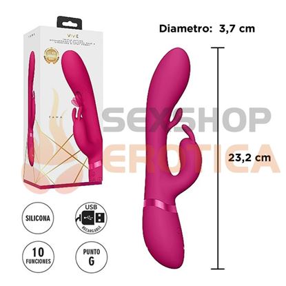 Vibrador estimulador de punto G con estimulador de clitoris y carga USB